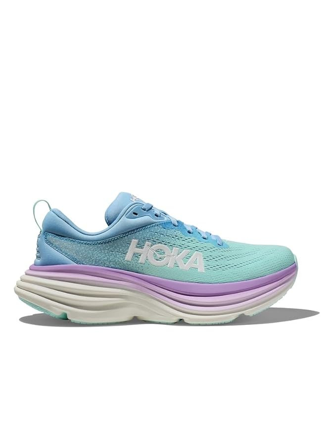 HOKA ONE ONE Men's Bondi 8 Running Shoes, 8.5 UK, Airy Blue Sunlit Ocean, 6.5 UK | Amazon (US)
