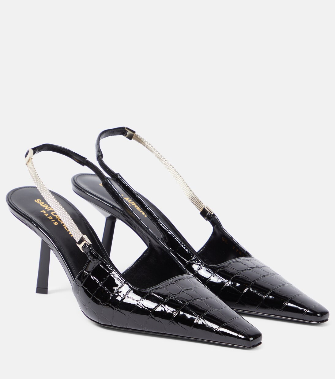 Blake croc-effect leather slingback pumps | Mytheresa (UK)