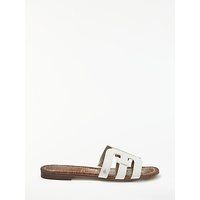 Sam Edelman Bay Slider Sandals, White Leather | John Lewis UK