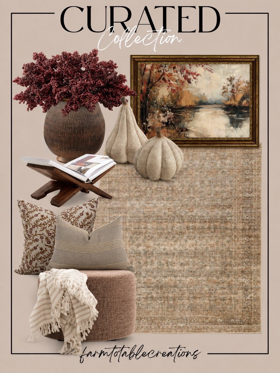 CURATED FALL DECOR COLLECTION

Follow @farmtotablecreations on Instagram for more home finds and styling inspiration.

Warm textures, timeless neutrals, and rich autumn tones come together in this curated collection to create a cozy, elevated look you’ll enjoy all season long. These are the versatile pieces that make decorating for fall feel effortless while blending beautifully with everyday décor.

#ltkhome #falldecor #neutralhome #amazonhome #homedecor

#LTKHome #LTKSaleAlert #LTKSeasonal