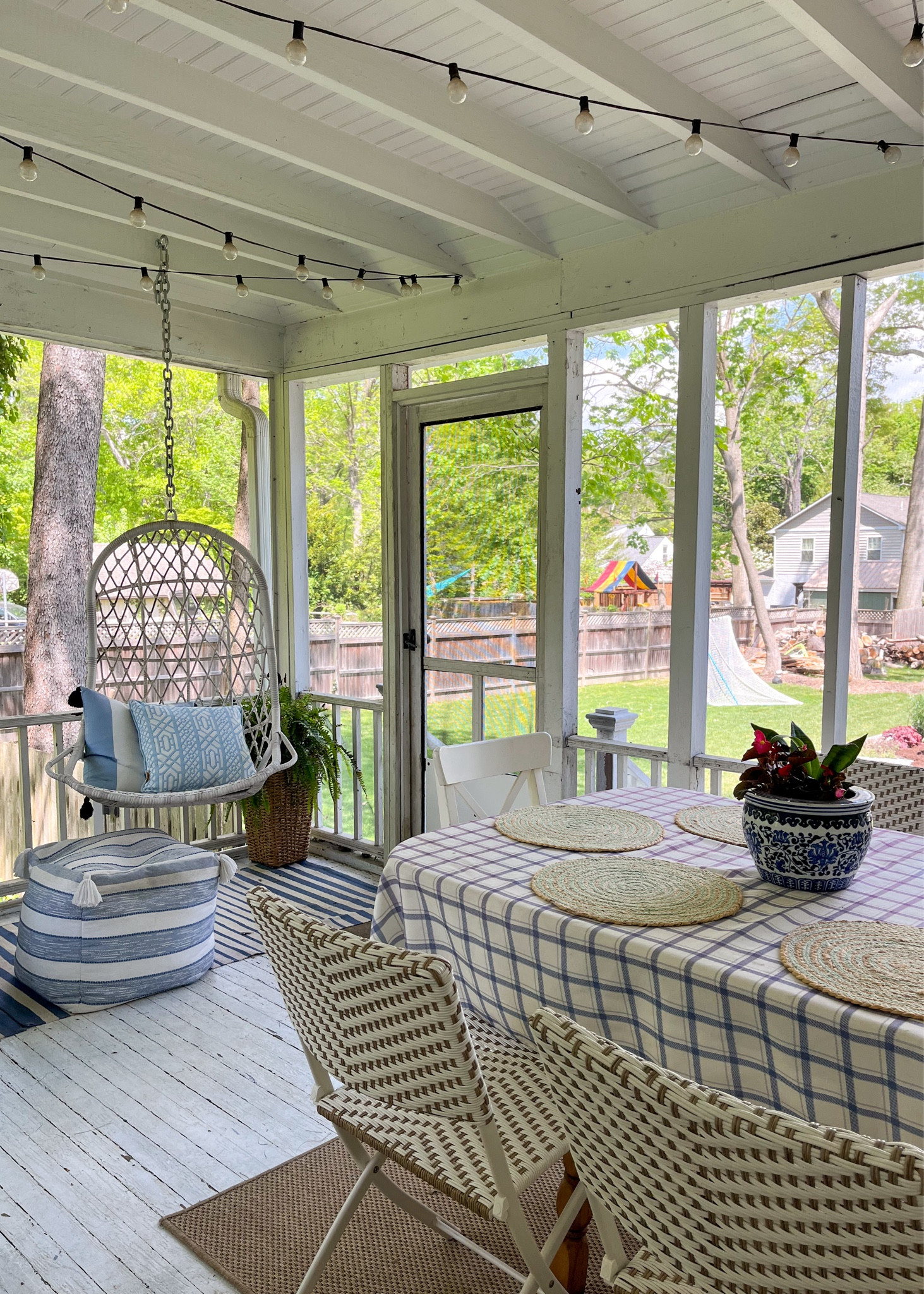 Spending these beautiful days sprucing up our screened in porch! I want to add a few more things this year but I love how it’s coming together!  

#LTKhome #LTKSeasonal