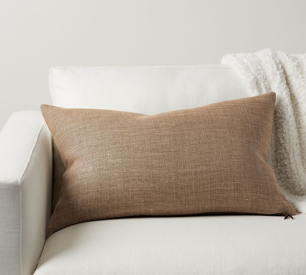 Belgian Linen Lumbar Pillow Cover | Pottery Barn (US)