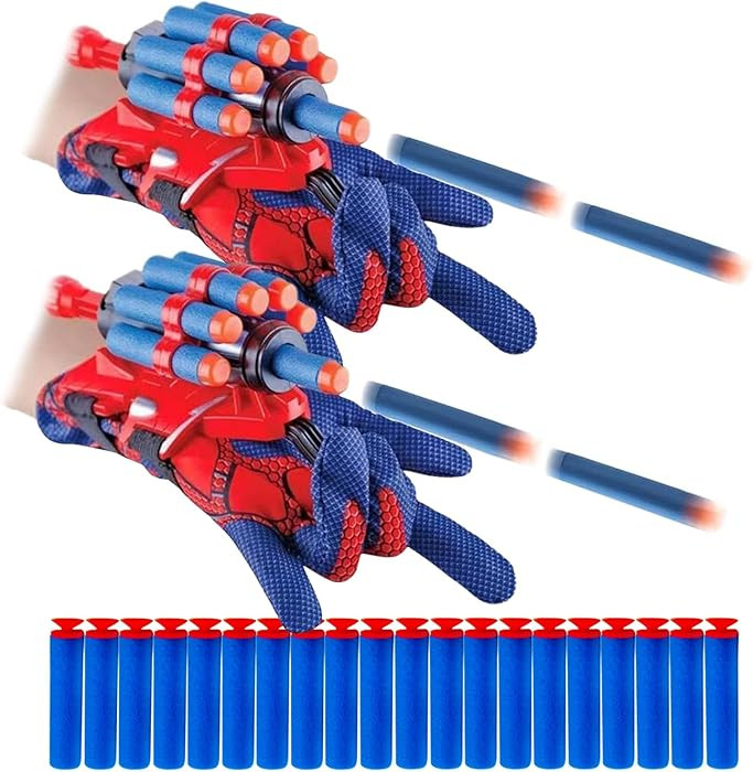 2 Sets Spider Web Shooters Valentines Day for Kids Easter Decorations Basket Stuffers Cosplay Lau... | Amazon (US)
