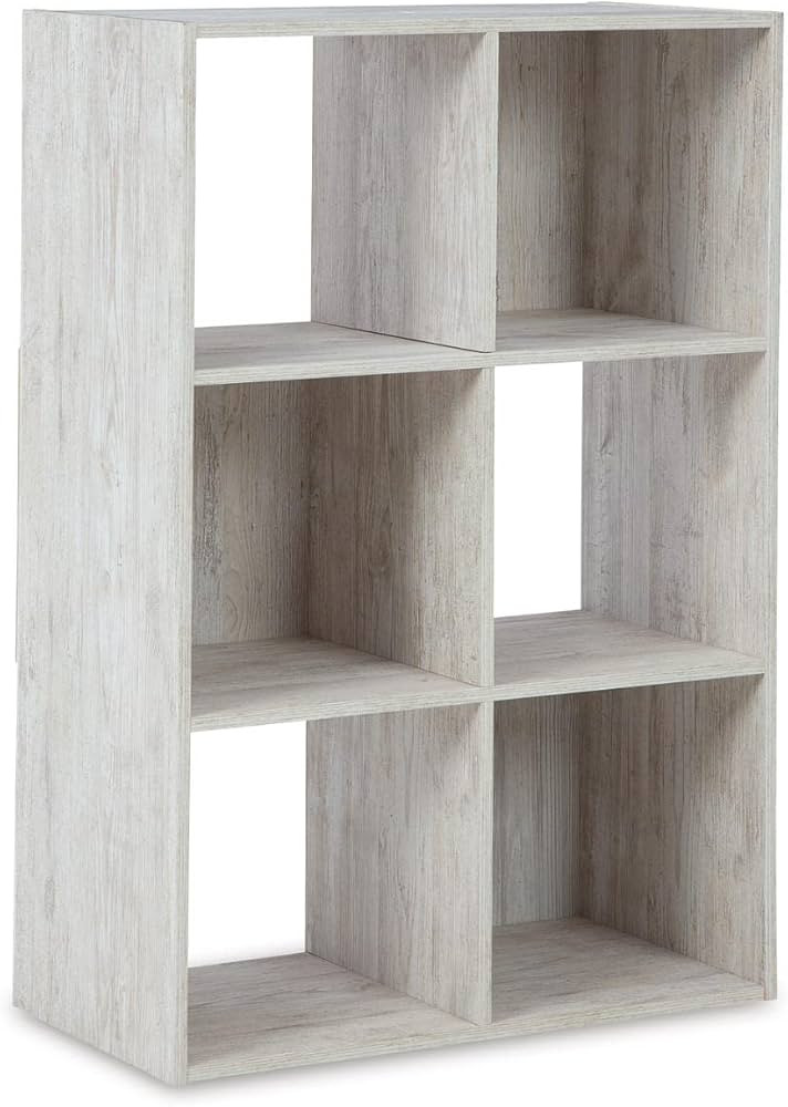 Signature Design by Ashley Paxberry Coastal 6 Cube Storage Organizer or Bookcase, Whitewash | Amazon (US)