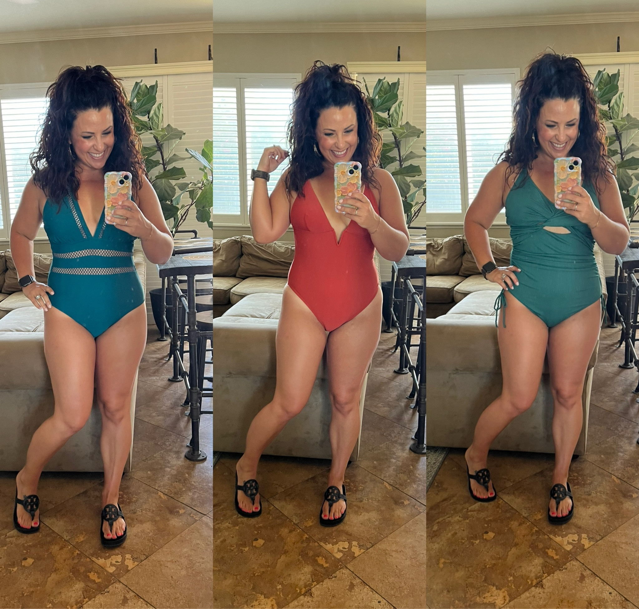 Three budget friendly, mom approved one piece swimsuits. All have removable pads, the second two have adjustable straps. I ordered a small in the first suit and medium in the second two. For reference I’m 5’2”, 135 lbs, 34D.

Vacation look
Petite curvy
Mom fit

#LTKOver40 #LTKTravel #LTKSwim