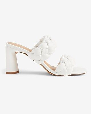 Braided Double Band Block Heel Sandals | Express