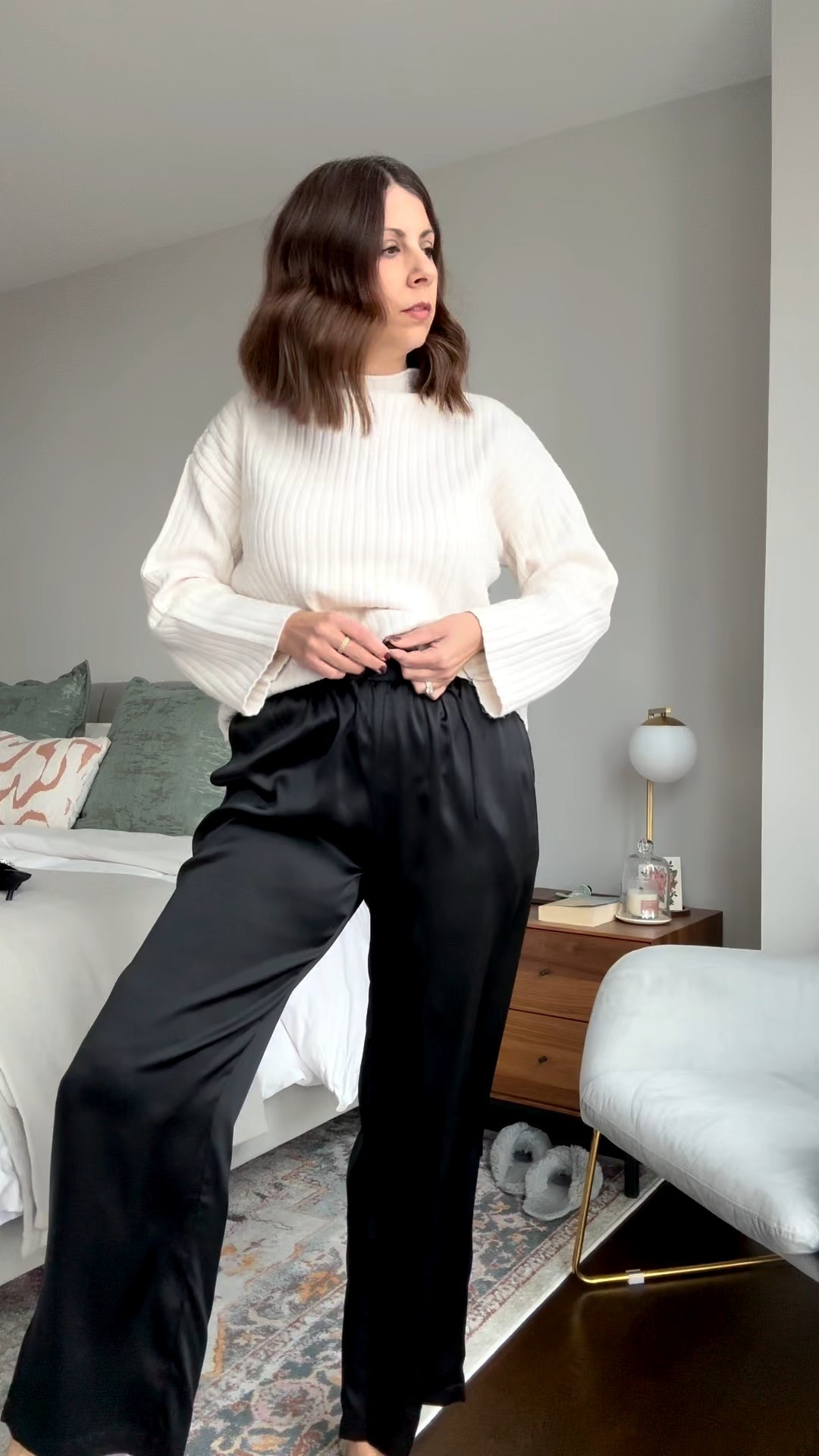 Holiday must haves 
Oversized Sweater
Satin Pants
Velvet Shoes
Sparkling Accessories 
#WomenOver40Style #MidlifeStyle #Over40Fashion #ChicAtAnyAge #EffortlessStyle #ClassicStyle #AgeIsJustAStyle #FashionOver40 #SmartCasualStyle #LaterEverAfter #ModernMidlife #satinpants


#LTKHoliday #LTKmomlife #LTKdayinmylife