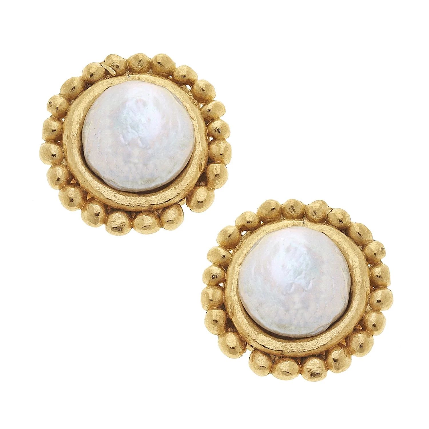 Dotted Coin Pearl Studs | Susan Shaw