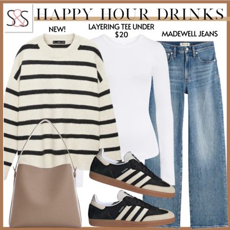A striped sweater with jeans is a great holiday party idea- perfectly casual for all occasions!

#LTKSeasonal #LTKover40 #LTKHoliday