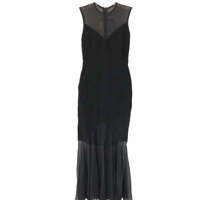 NEW Tadashi Women’s Black Gown Maxi Dress Size S Body Cone Long Formal Illusion | eBay | eBay US