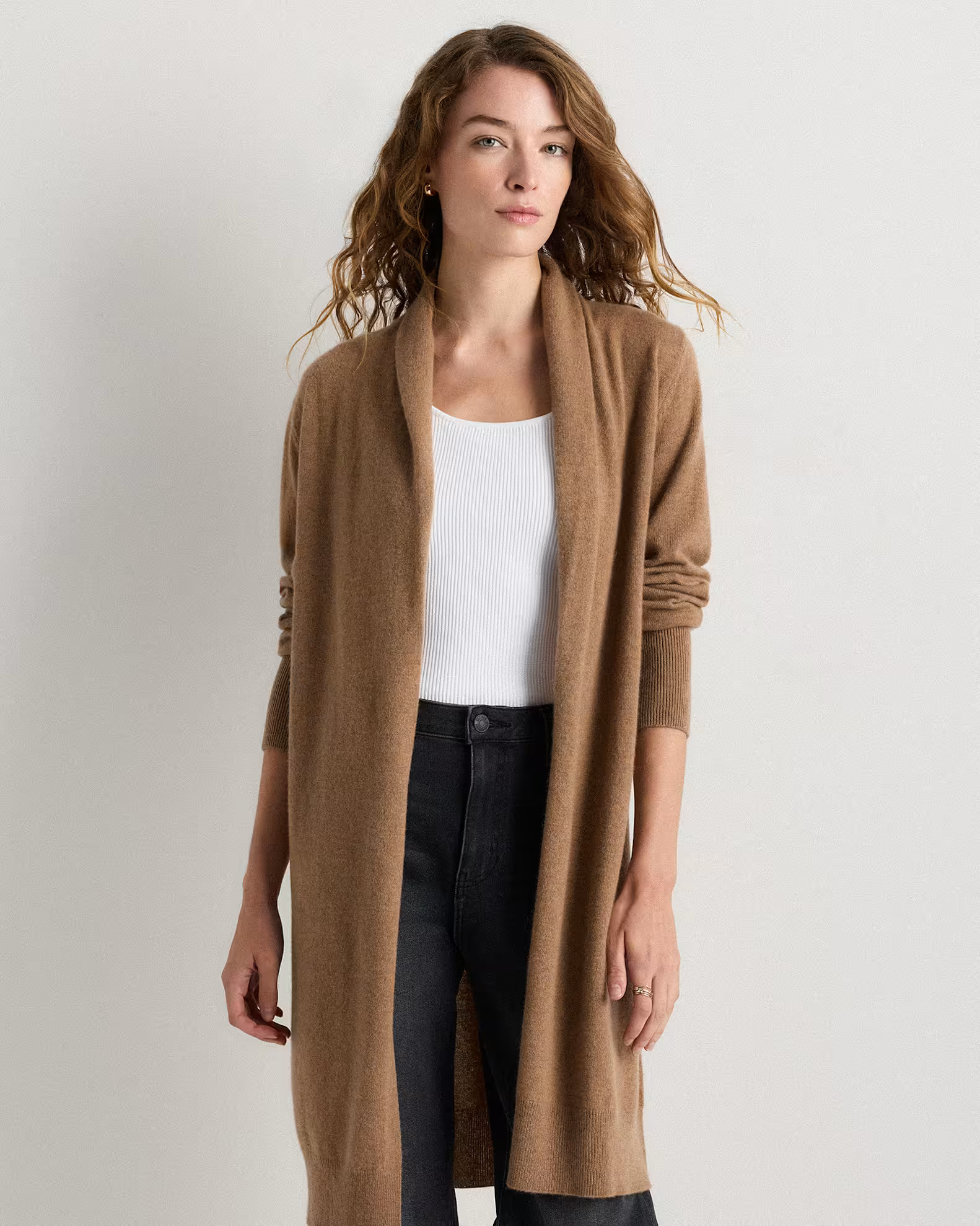 Mongolian Cashmere Duster Cardigan Sweater in Teak | Quince