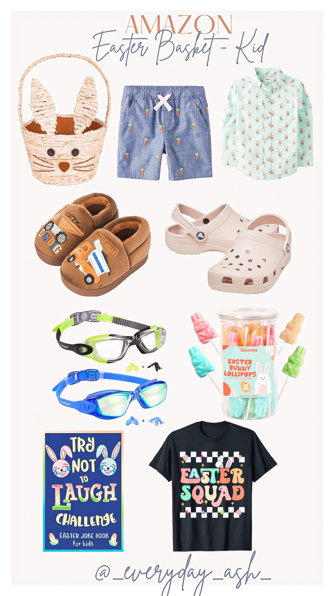 Easter basket for kids 🐰🐣

Amazon, Amazon fashion, kids fashion, kids clothes, Easter basket, boys clothes, kids toys, swim goggles, kids Easter basket, Easter candy, kids books, kids shoes, crocs , gifts for him , gifts for kids 

#LTKstyletip #LTKfindsunder50 #LTKkids