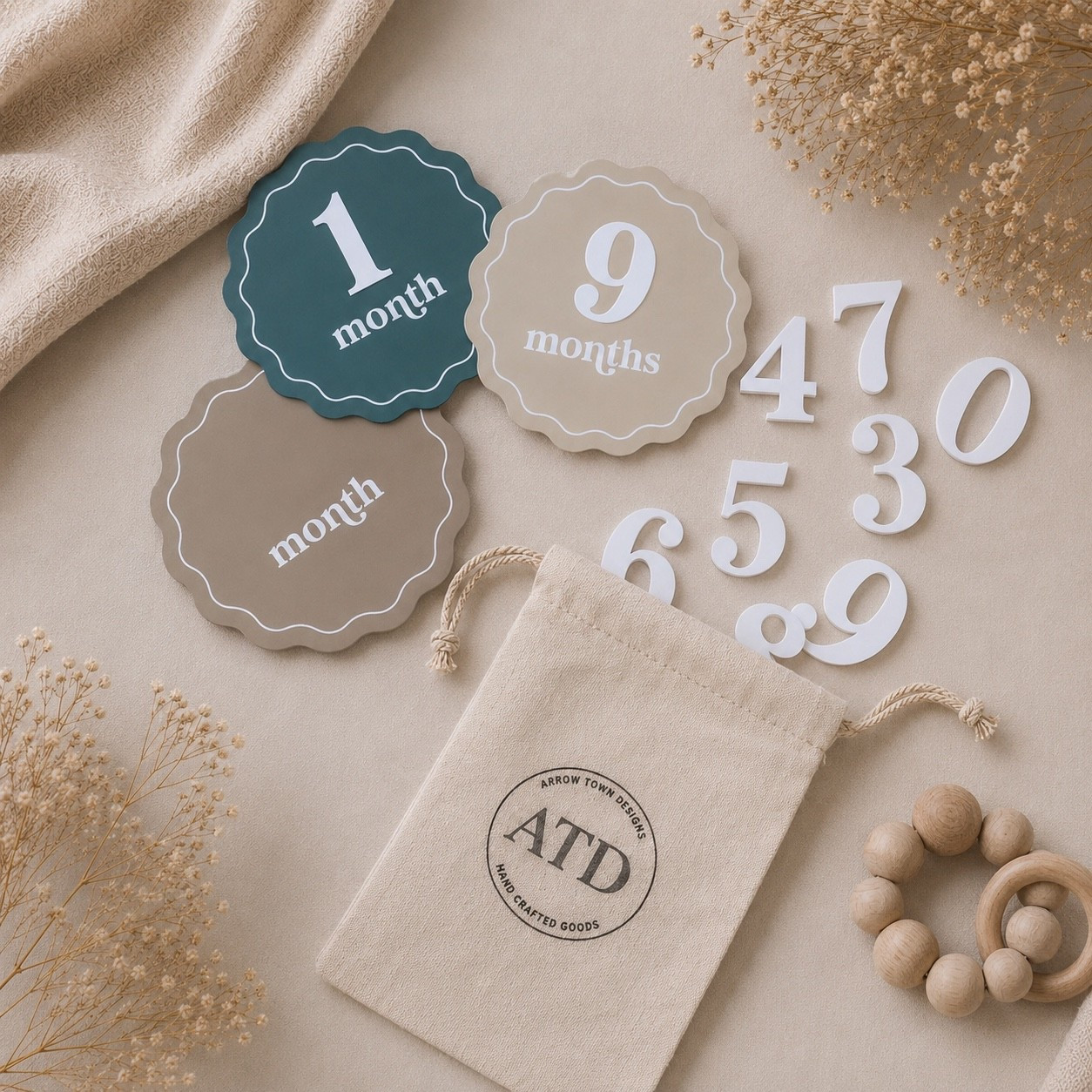 The cutest way to capture baby’s first year 🤍 These interchangeable baby milestone signs let you create each monthly milestone from 1–12 months while keeping everything neatly stored between photos.

Perfect for monthly baby photos, newborn photography, baby shower gifts + expecting moms who love neutral baby finds.

Includes interchangeable numbers + milestone plaques and a keepsake storage bag.

#BabyMilestones #BabyMilestoneSigns #MonthlyBabyPhotos #BabyPhotoProps #BabyShowerGift #BabyGiftIdeas #NewbornEssentials #BabyMustHaves #NewMomMustHaves #BabyRegistry #NeutralBaby #BabyPhotography #FirstYearBaby #LTKBaby #LTKFamily