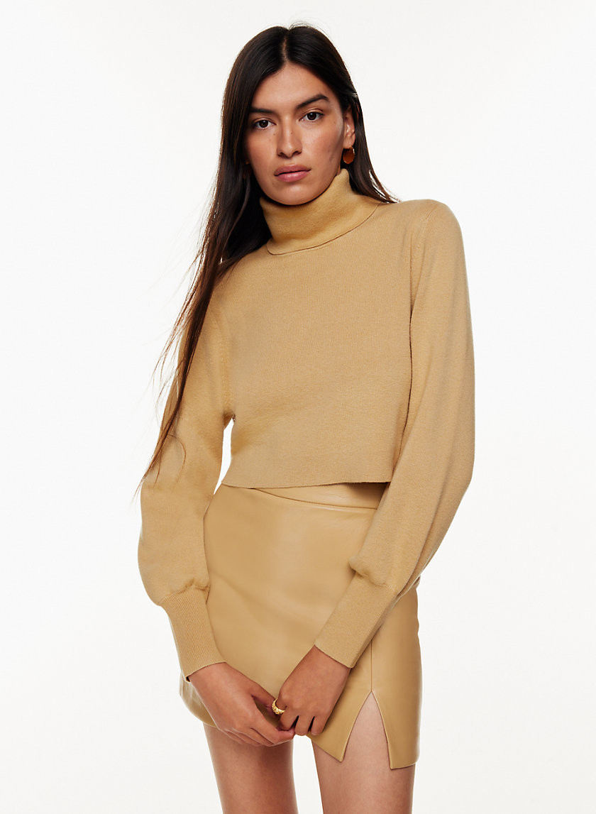 Aritzia Wilfred Women's Rebecca Turtleneck Sweater in Sandy Beige | 2XS | Merino Wool/Cotton | Aritzia