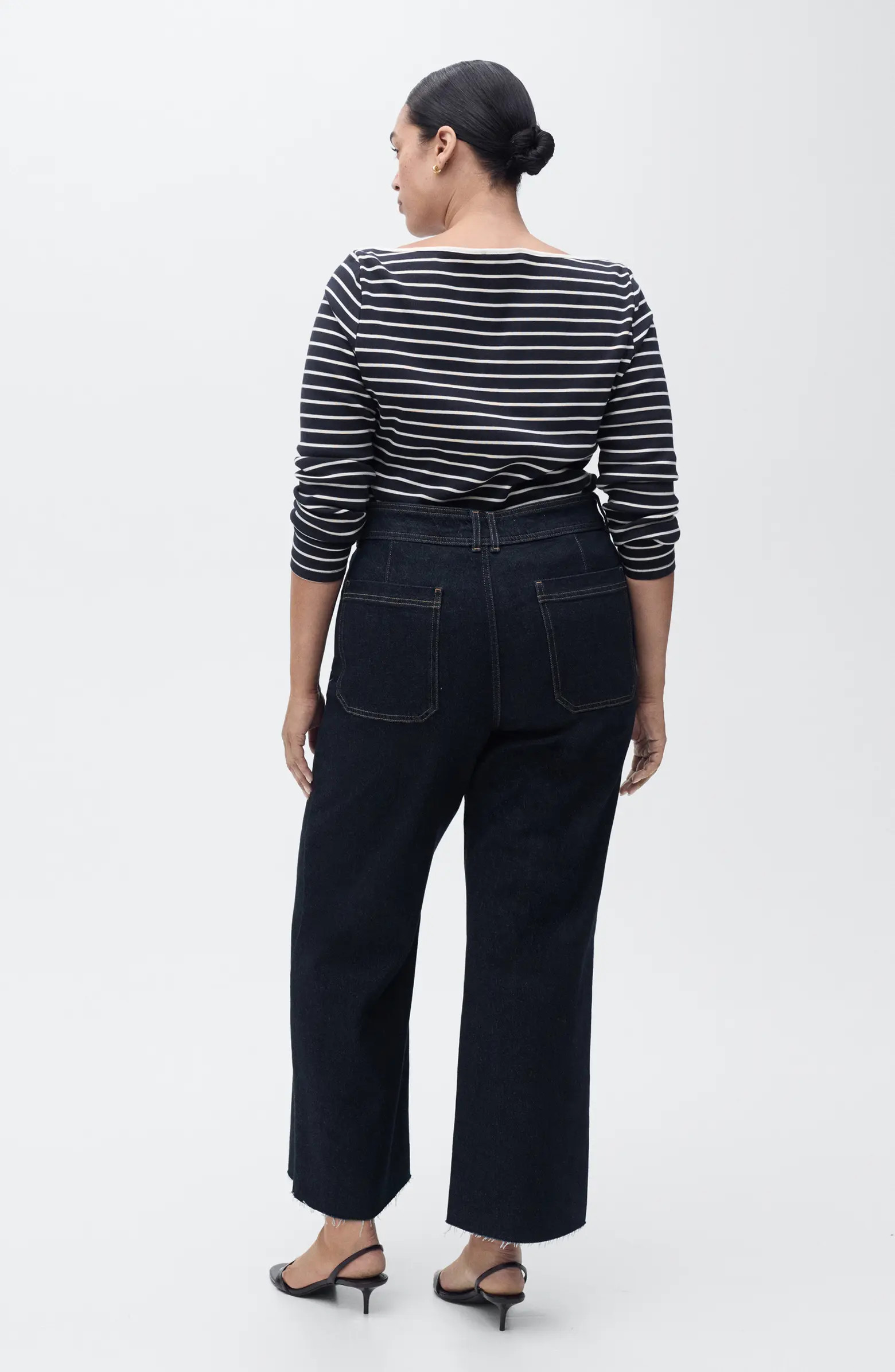 MANGO Catherin Frayed High Waist Wide Leg Culotte Jeans | Nordstrom | Nordstrom