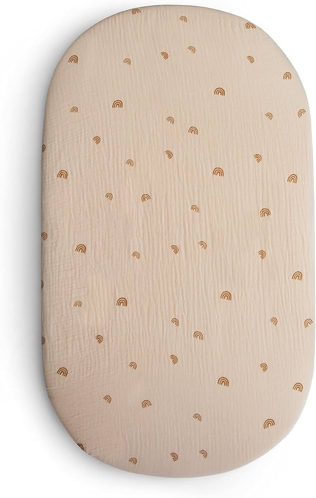 mushie Extra Soft Bassinet Muslin Crib Sheet | 30" x 16" (Rainbow) | Amazon (US)