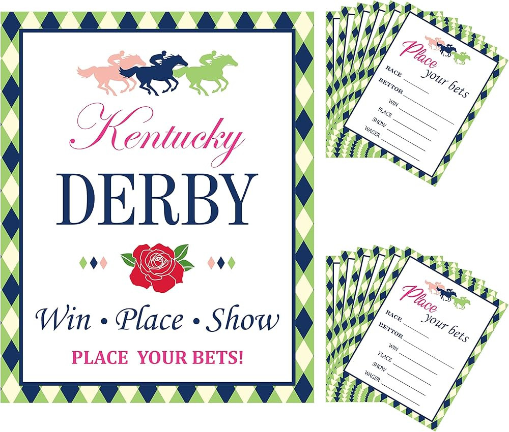 Haooryx Horse Derby Race Betting Card - 41Pcs Green Grid Derby Win Place Show Ticket for Guess Wh... | Amazon (US)
