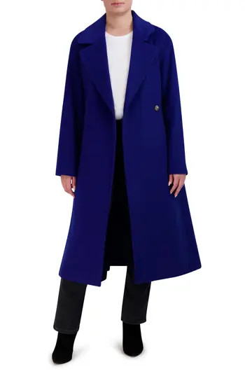 Cole Haan Slick Wool Blend Coat in Cobalt at Nordstrom Rack, Size 2 | Nordstrom Rack