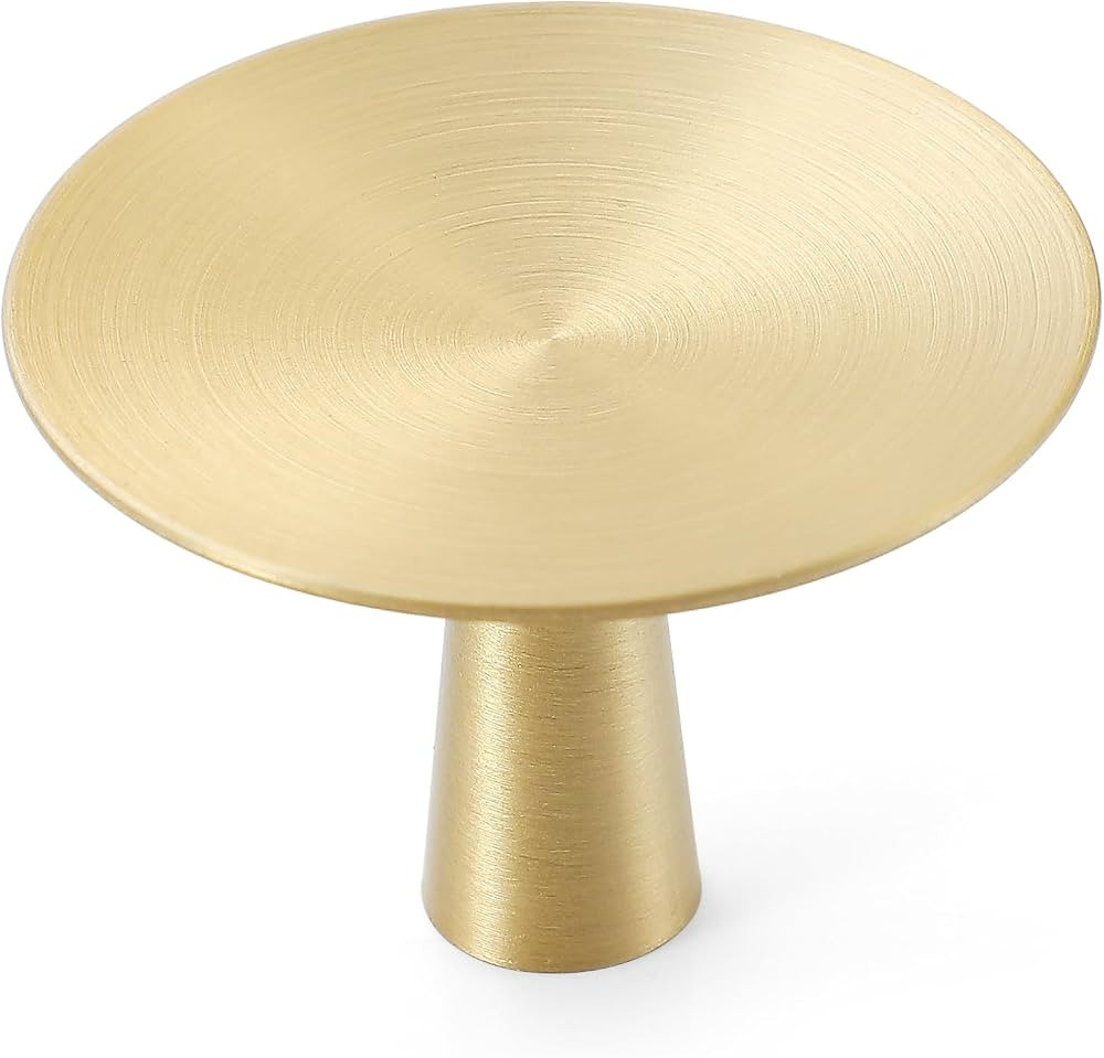 KOPPALIVE 2-Pack Gold Modern Cabinet Knobs, Solid Brass Drawer Pulls and Knobs, Round Flakes Knob... | Amazon (US)