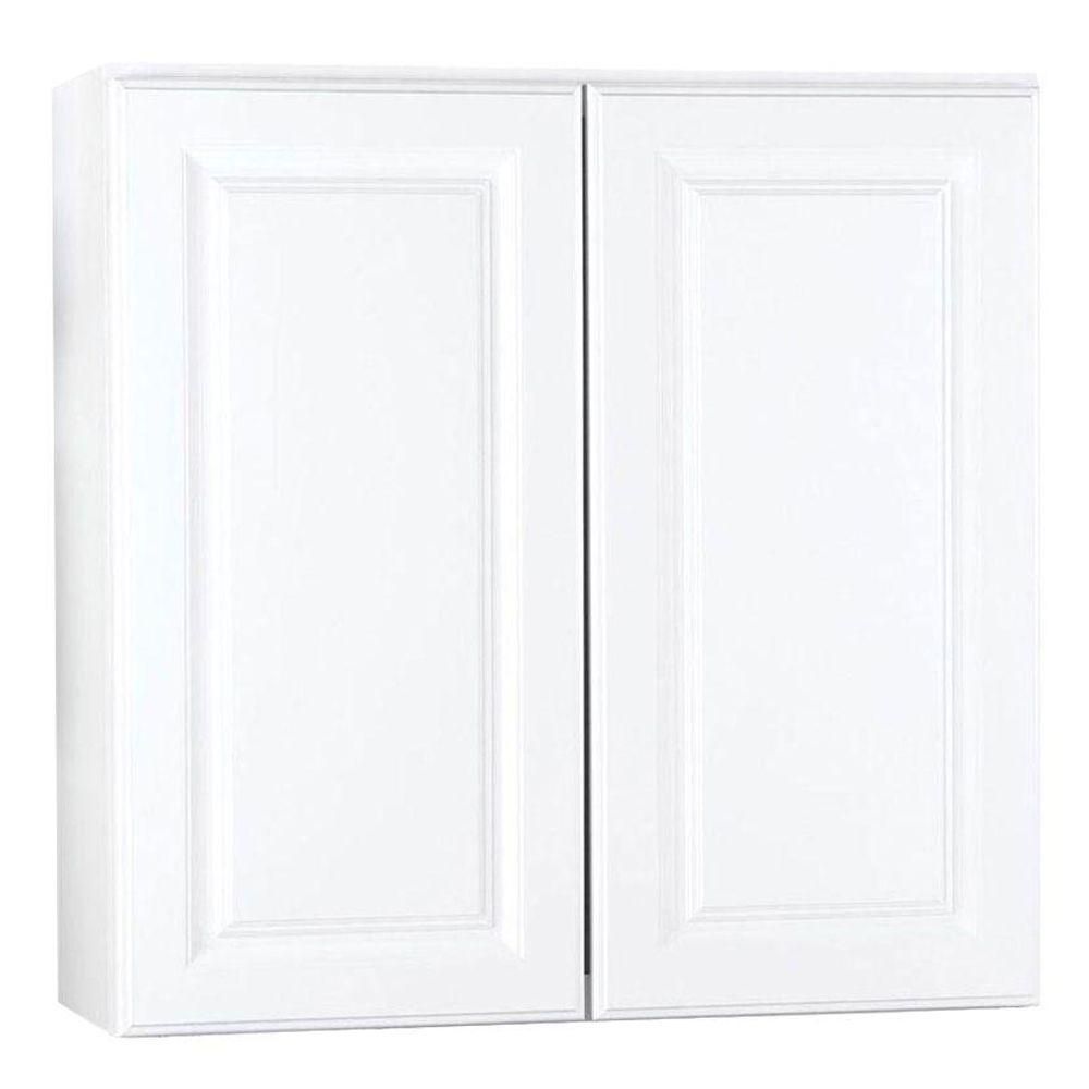 Hampton Assembled 30x30x12 in. Wall Kitchen Cabinet in Satin White | The Home Depot