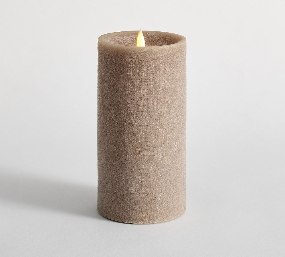 Vintage Washed Flameless Pillar Candle | Pottery Barn (US)