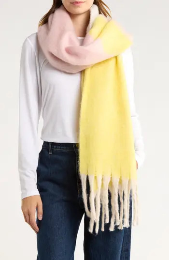 Tasha Pastel Colorblock Blanket Scarf in Blush/Grey Lemon at Nordstrom Rack | Nordstrom Rack