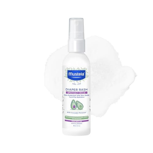 Mustela Baby Diaper Rash Cream Spray – Touch-Free protectant with Zinc Oxide & Natural Avocado - Treats, Soothes and Prevents Diaper Rash- Fragrance-Free - 3 fl. oz | Amazon (US)