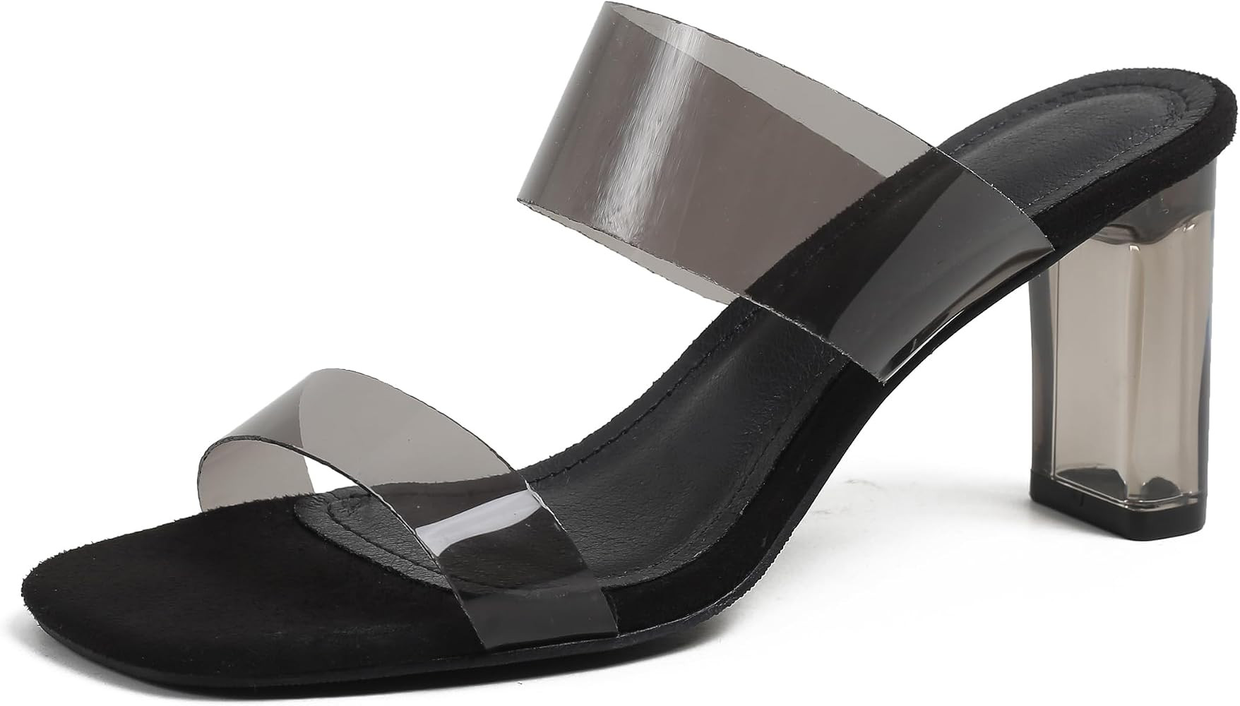 Women's Clear Heeled Sandals Ankle Strap Block Chunky High Heel Open Toe Pump Sandals | Amazon (US)