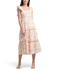 smocked bodice fruit tile dress | TJ Maxx