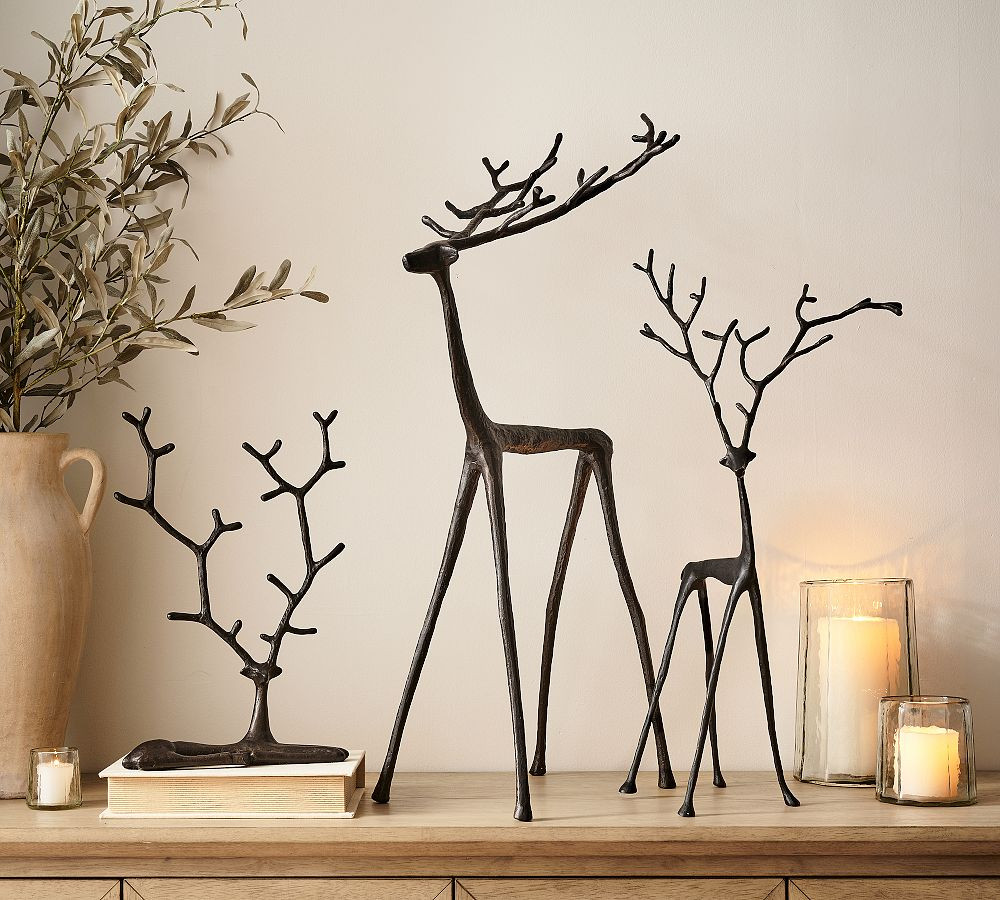 Sitting Sculpted Reindeer | Pottery Barn (US)