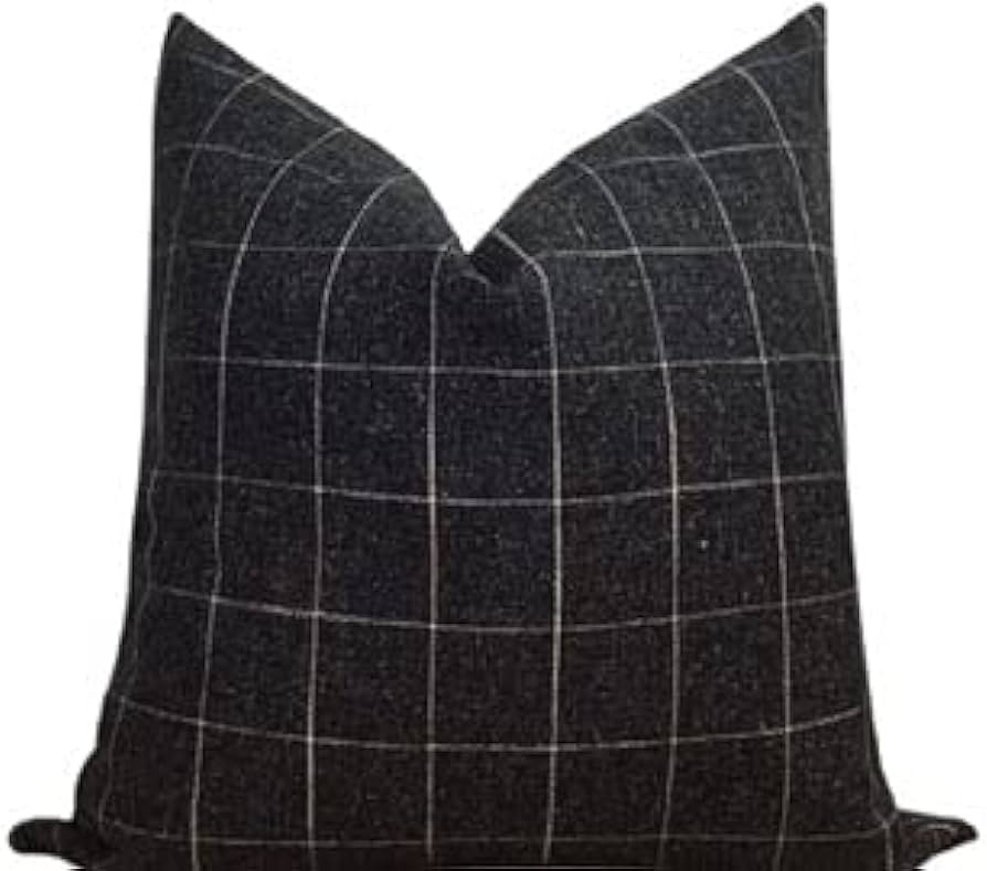 by Unbranded Dark Gray Pillow Cover/Grey Throw Pillow Cover/Windowpane Pillow Cover/Plaid Pillow ... | Amazon (US)