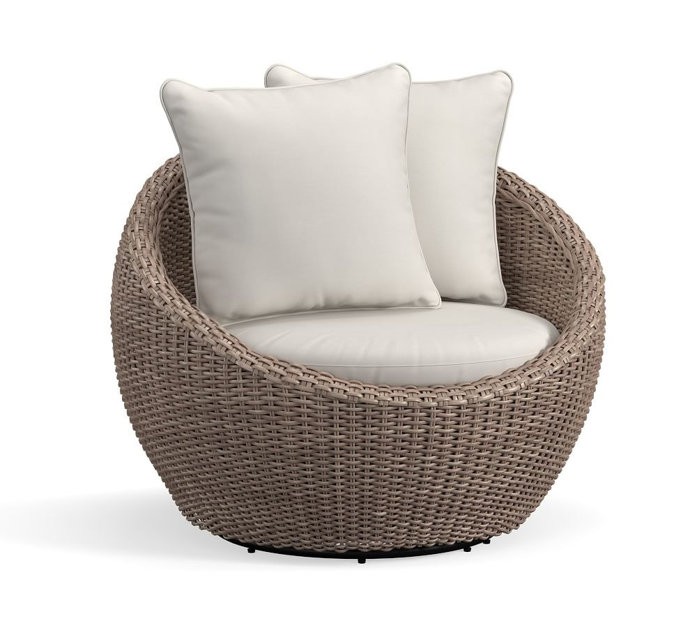 Torrey Wicker Papasan Swivel Chair | Pottery Barn (US)