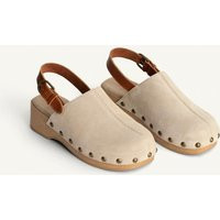Zara - Studded Leather Clogs - Limited Edition - Beige - 4 (9.0 Inches) - Kids | Zara US