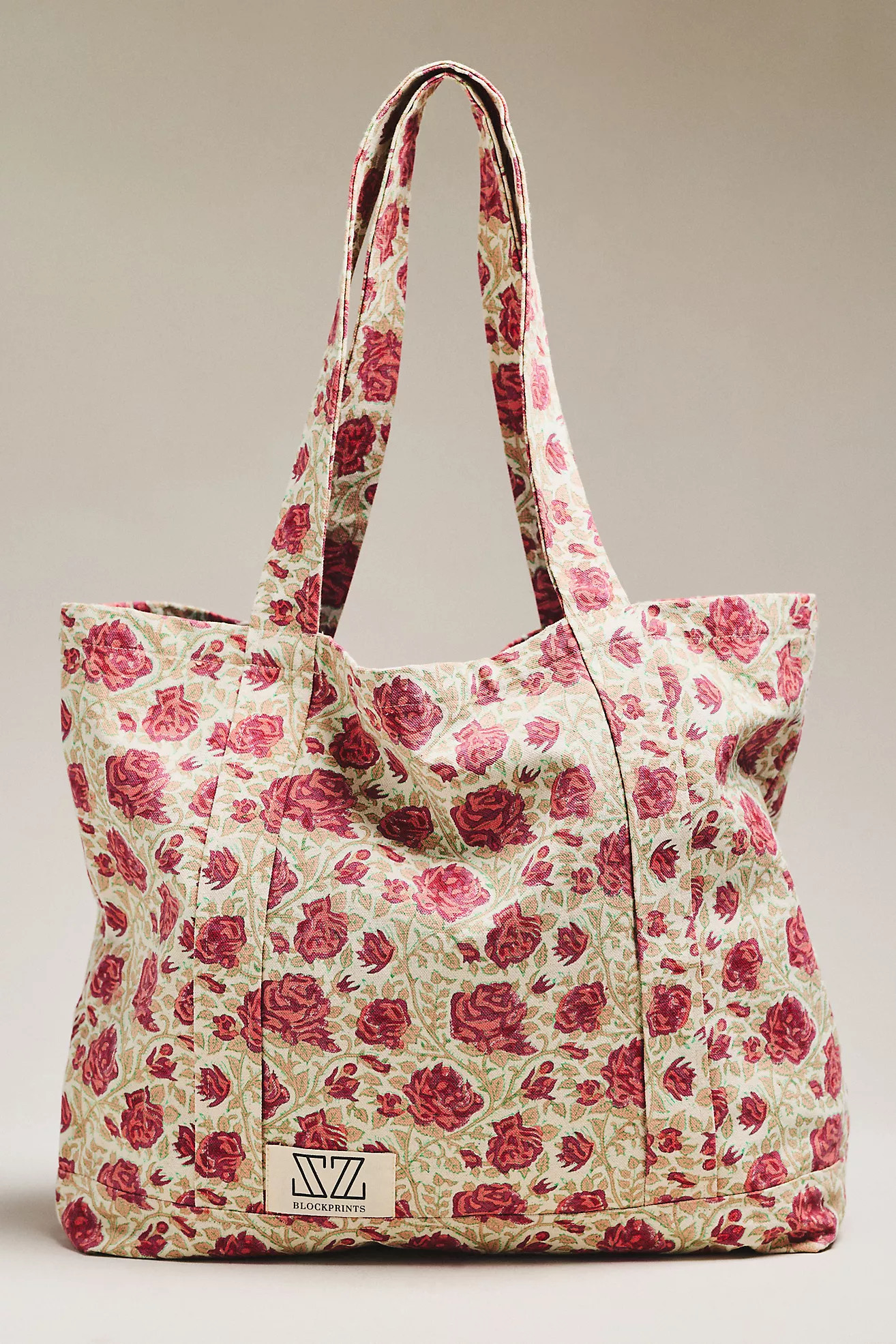 SZ Blockprints Rose Print Canvas Tote | Anthropologie (US)
