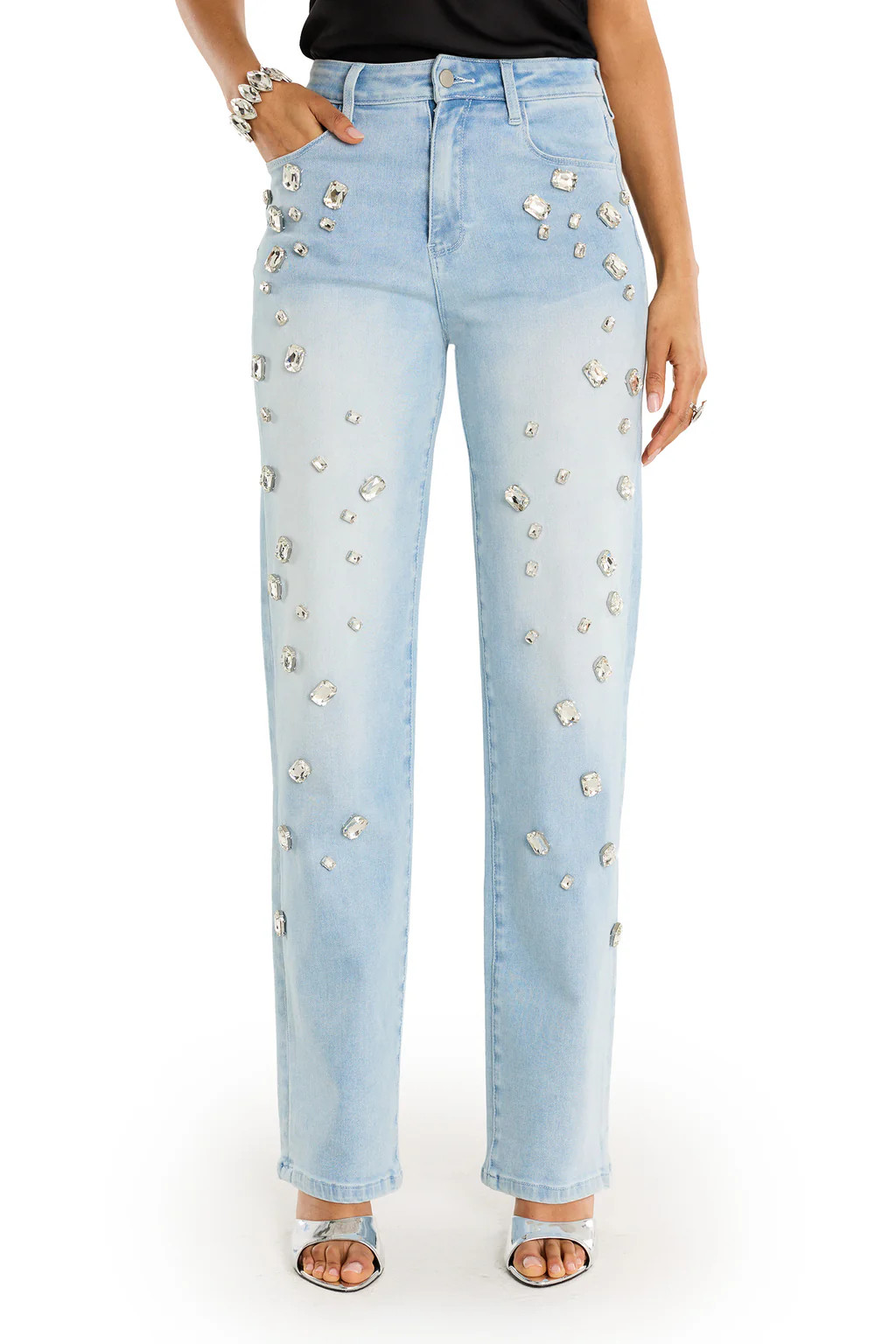 Tara Crystal Jean - Light Blue | The Noli Shop