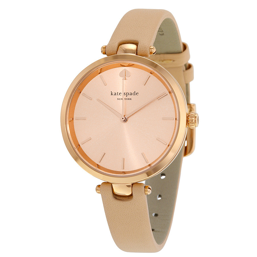 Kate Spade Holland Rose Dial Beige Leather Ladies Watch 1YRU0812 | Jomashop.com & JomaDeals.com