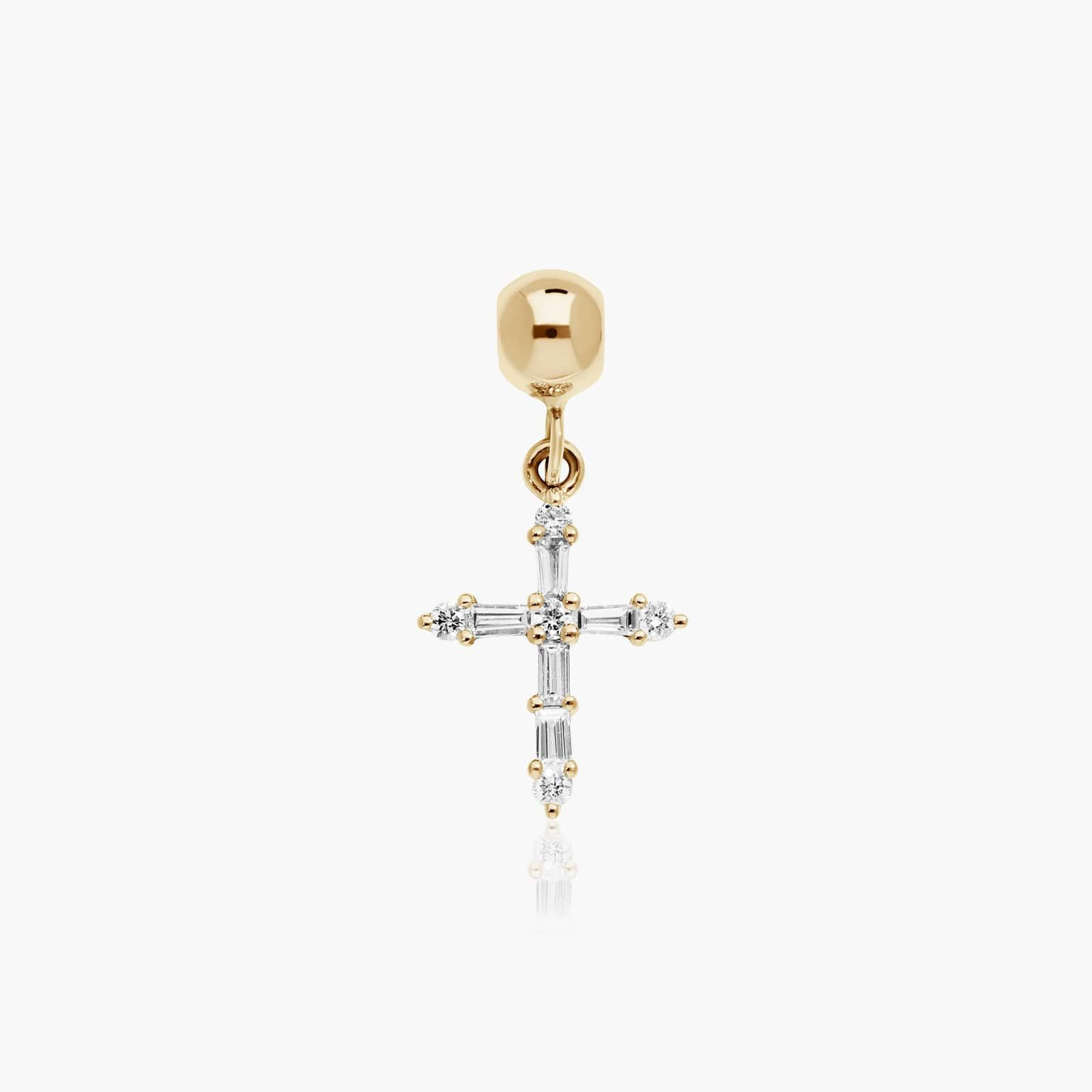 Cross Lab-Grown Diamond Charm In 14K Yellow Gold By James Allen | Blue Nile