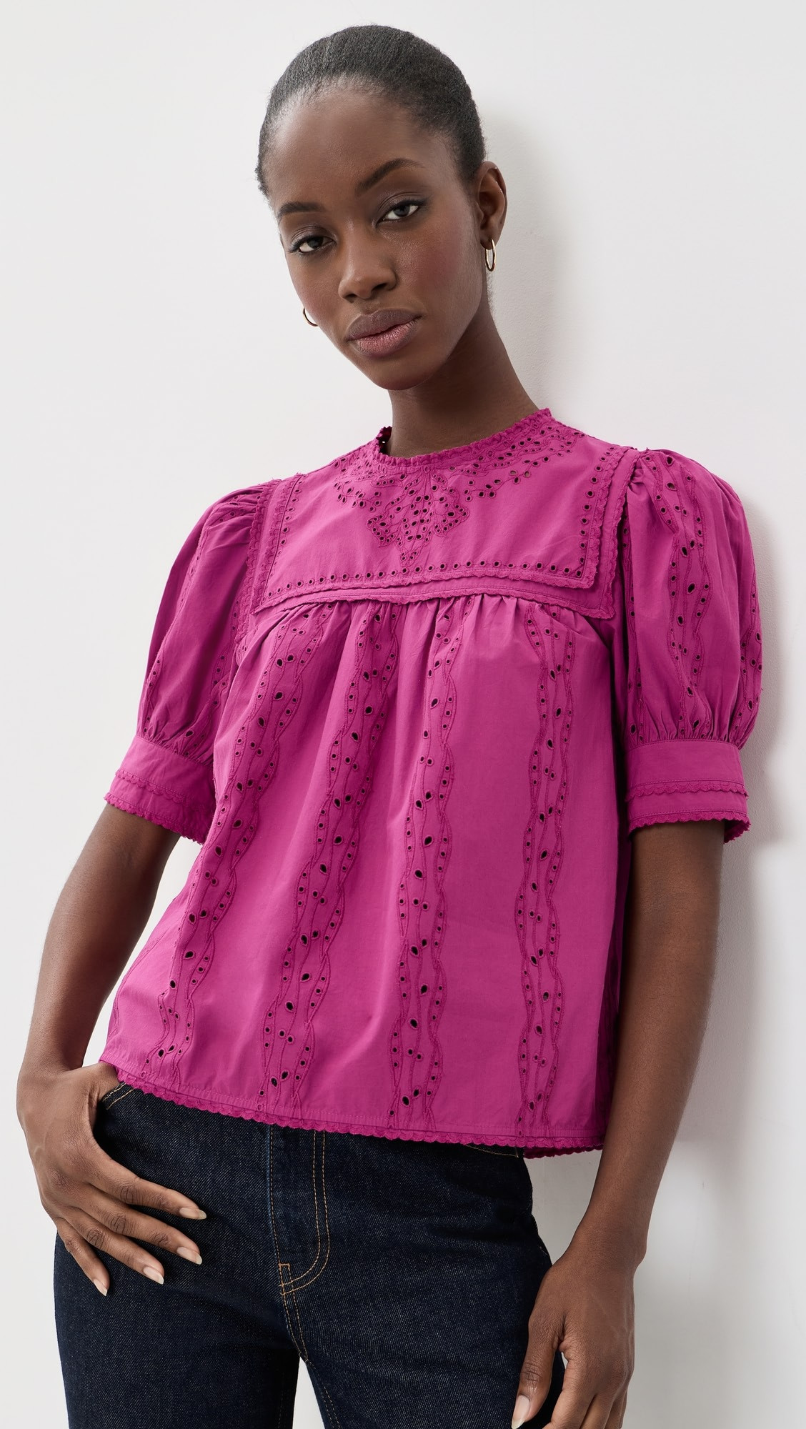 Ulla Johnson Una Short Sleeve Cotton Top | Shopbop | Shopbop