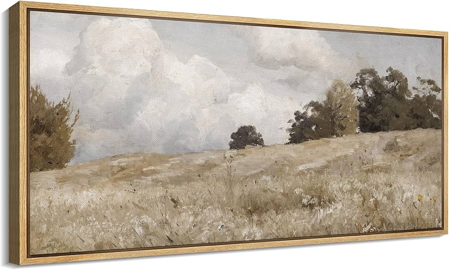 SIGNFORD Extra Large Framed Canvas Print Wall Art Rustic Countryside Landscape Illustrations Mode... | Amazon (US)