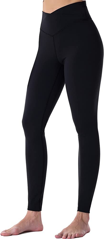 Sunzel Leggings for Women, Cross Waist Tummy Control Nylon Yoga Pants High Waisted Womens Legging... | Amazon (US)