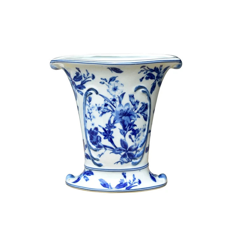 Oval Lily Floral Cachepot Urn | The Enchanted Home