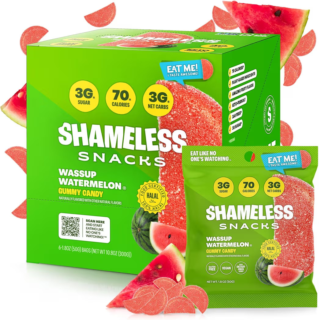 Shameless Snacks - Healthy Low Calorie Snacks, Low Carb Keto Gummies (Gluten Free Candy) - 6 Pack... | Amazon (US)