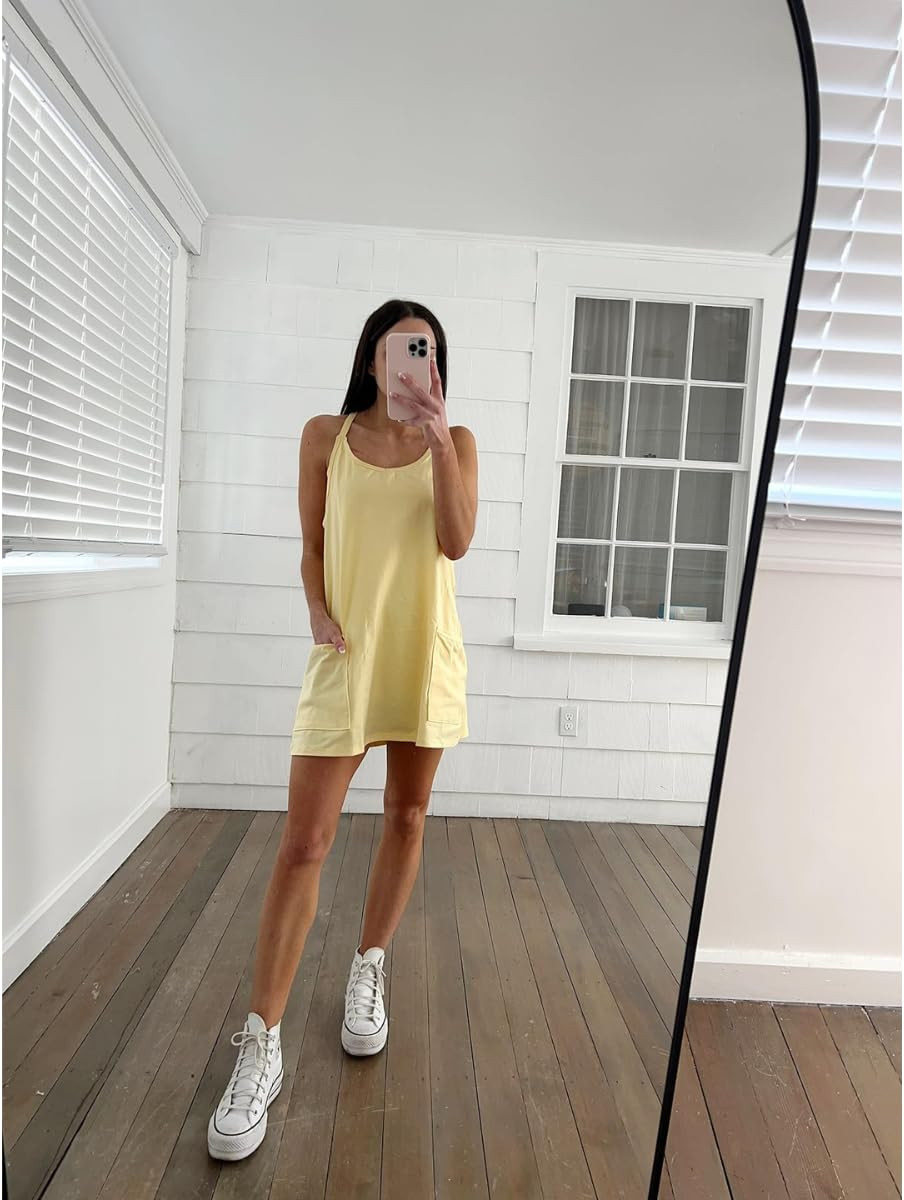 Summer dress wearing a S, has adjustable straps and shorts! Sized down a full size in these sneakers.
Yellow athletic dress/high top converse
 

 #LTKSummerEdit #LTKPetite #LTKFindsUnder50