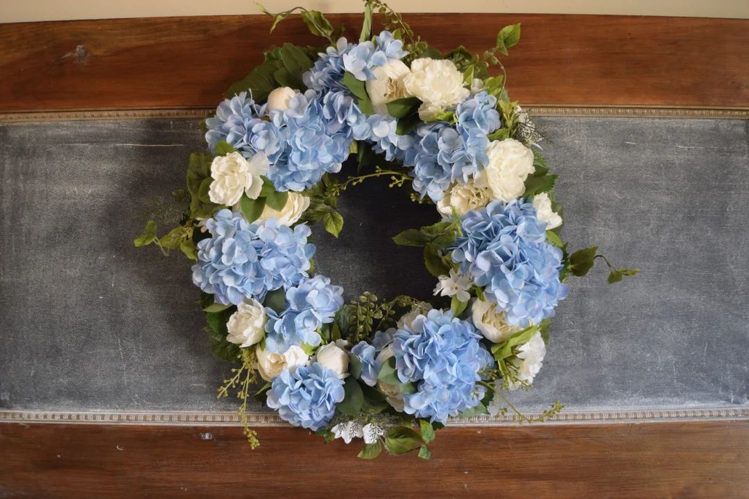 Blue Hydrangea Wreath | Etsy (US)