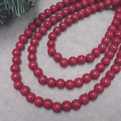 Holiday Time Set of 2 12ft Red Wood Bead Garland | Walmart (US)