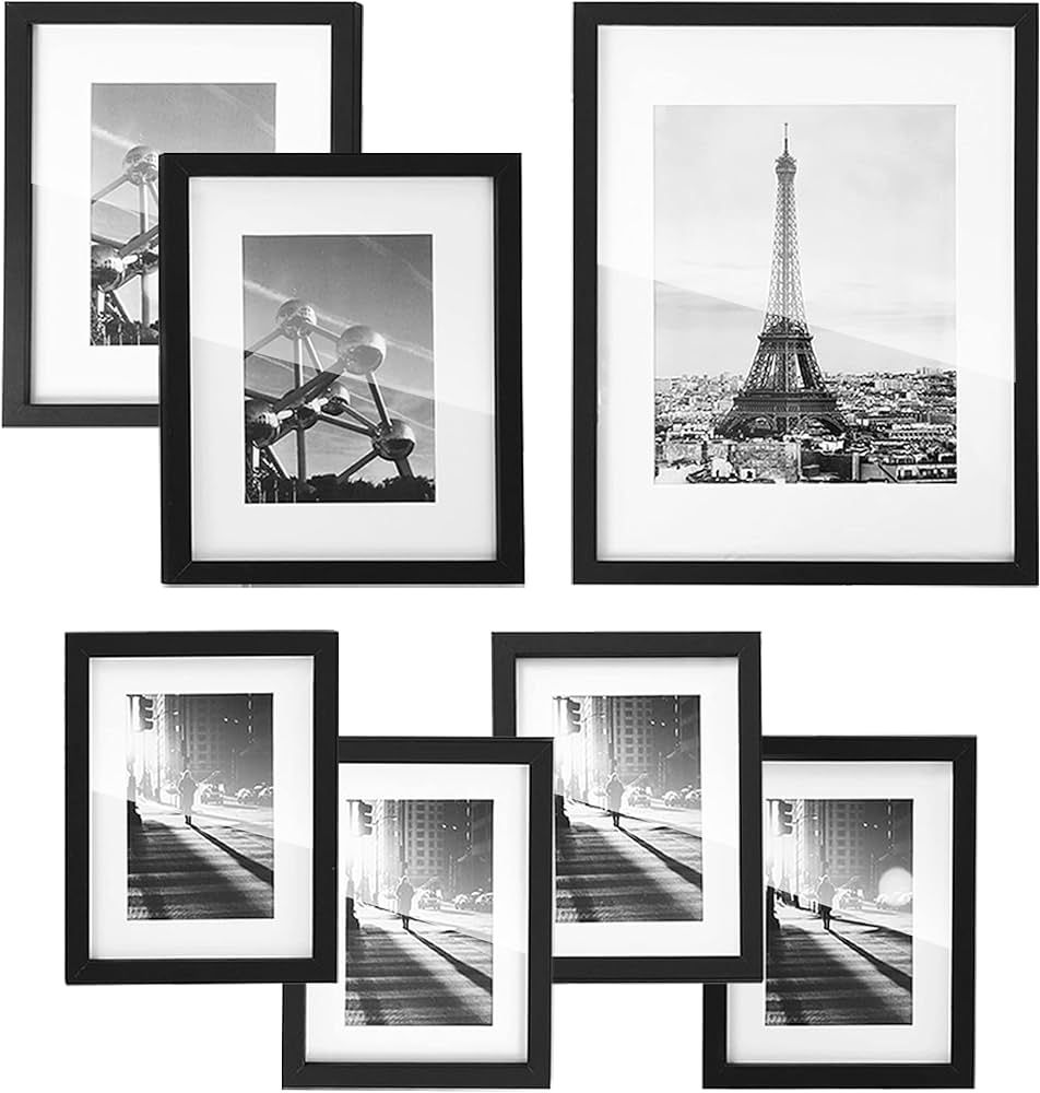 Amazon.com - SONGMICS Gallery Wall Frame Set, Multi Picture Frames Set of 7, One 11x14, Two 8x10,... | Amazon (US)