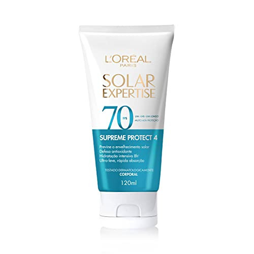 Protetor Solar Corporal L'Oréal Paris Solar Expertise FPS 70 120ml - Previne o Envelhecimento Solar, Textura Ultra-leve, Hidrata e Protege a pele | Amazon (BR)