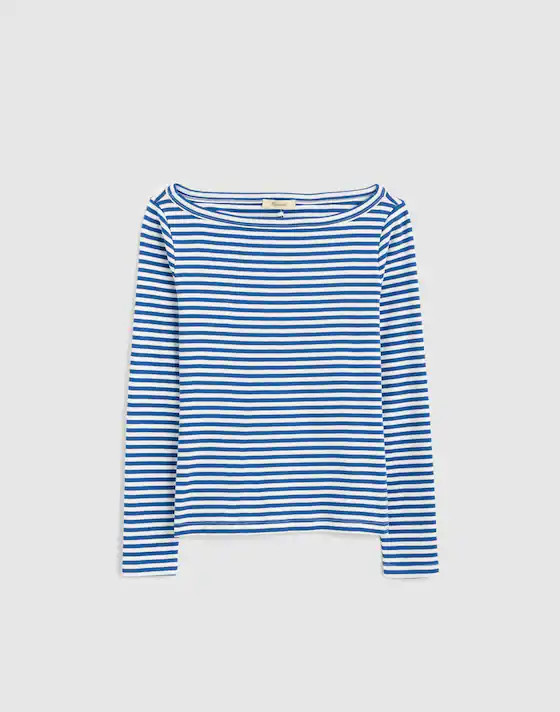 The '90s Boatneck Tee in Compact Cotton | Madewell
