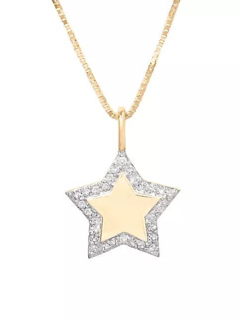 10K Yellow Gold & Diamond Star Pendant Necklace | Saks Fifth Avenue