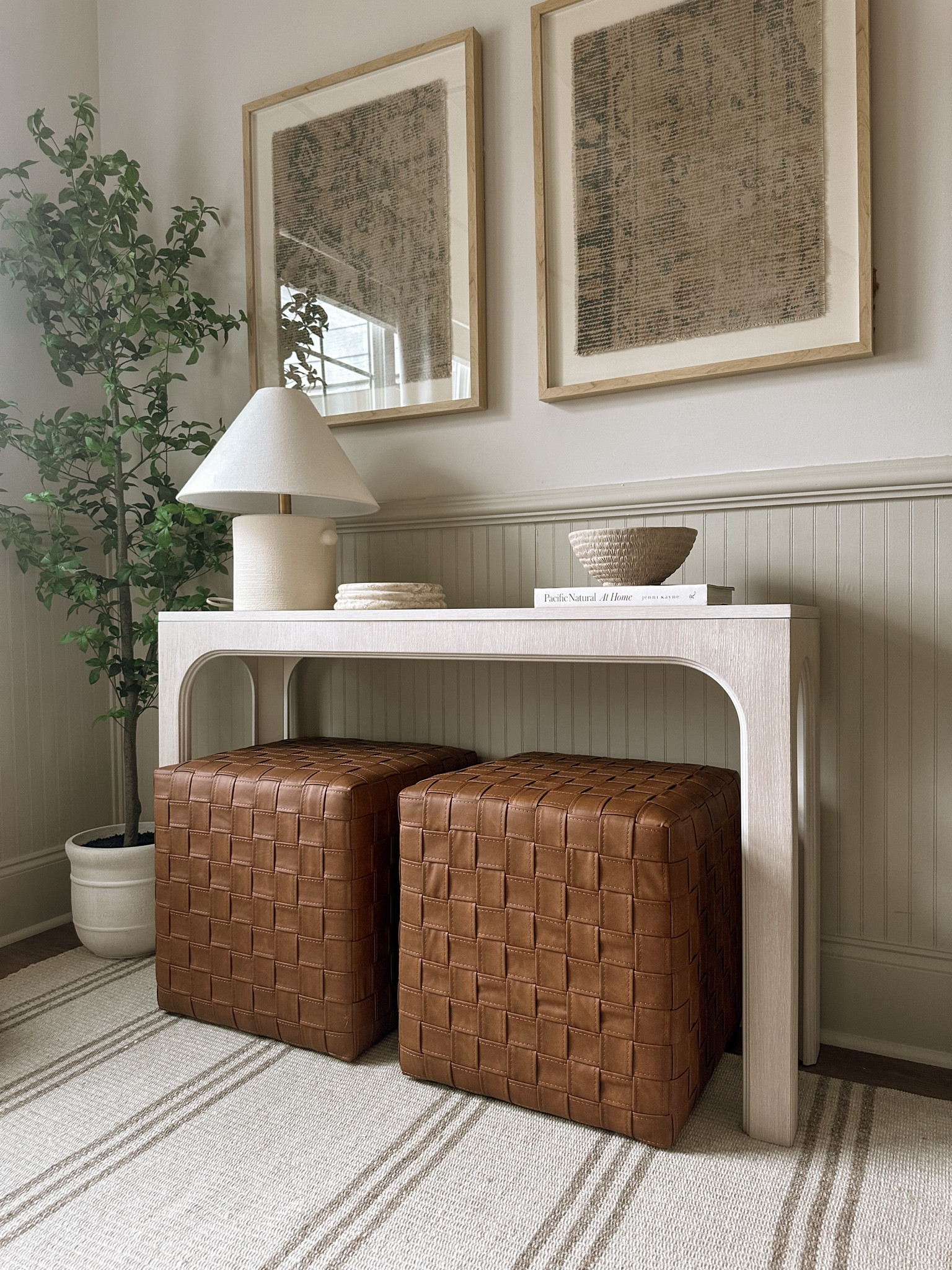 Console table styling- console table SALE

Ottomans- leather ottomans- console table- sale- lamps- tree/ wall art- wall decor 

#LTKsalealert #LTKstyletip #LTKhome